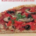 Pizza sans gluten aux champignons, poivron,[...]