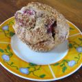 Muffins aux fraises et à la rhubarbe