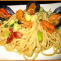 Spaghettis aux moules et courgettes