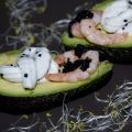 Avocats sauce fromage crème aux perles de[...]