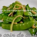 Sauté de pois mange tout aux pignons de pin