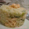 Risotto aux poireaux et au saumon