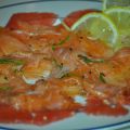 Gravlax de saumon - Carpaccio de pamplemousse