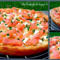 Tarte à la féta et saumon fumé à la carbonara