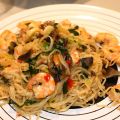 Crevettes au piment et champignons