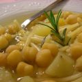 Soupe de pois chiches et pâtes, Recette Ptitchef