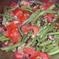 Salade de haricots verts, lardons et tomates,[...]