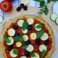 Socca-pizza (sans gluten, vegan, estival)
