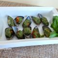 Moules gratinées au pesto de basilic (Mussels[...]