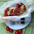 Papillote de poulet, tomate et mozzarella,[...]