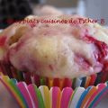Muffins aux framboises et chocolat blanc