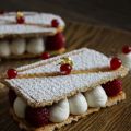 Gaufrette, Crème Vanille Citron et Framboises