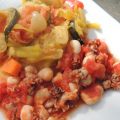 Fricassée de calamars et curry de légumes