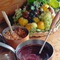 Compote de pommes et mûres au granola