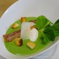 Velouté de mâche et panais, oeuf poché,[...]