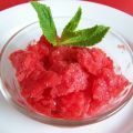Granite de fraises a la menthe