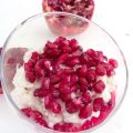 Riz au lait d'amande, vanille et grenade