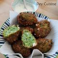 Croquettes aux petits pois, féta & zaatar
