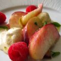 Pêches blanches en salade, citron-menthe-huile[...]