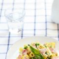 Pâtes au jambon et aux petits pois