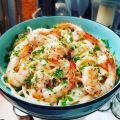 SPAGHETTIS AUX CREVETTES, SAUCE CREMEUSE AU[...]