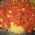 Chili rapide et courge spaghetti