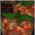 Salade de fraises-litchis.