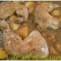 Poulet aux oignons et pêches