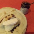 Crêpe pomme de terre-marmelade d'oignon-brie