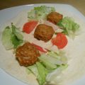Tacos de falafel, sauce tahini &sriracha