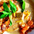

Soupe au tofu et courgettes avec dumplings 


