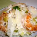 Risotto aux crevettes et au poireau