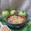 Croque-miettes rhubarbe pommes (crumble)