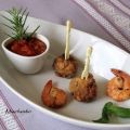 Croquettes de crevettes en sauce epicee pour l