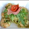 Capellini/scampis/pesto d’aneth