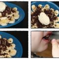 Banana Split et crumble de cacao