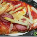 Pizza à l'asperge et à la saucisse de Morteau