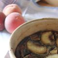 Clafoutis aux pêches et au sésame noir