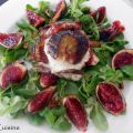Salade de figues, noix et chèvre chaud