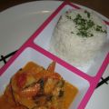 Crevettes coco-curry