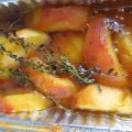 Pêche rôtie au thym citron