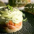 Timballe de quinoa au saumon et wasabi