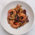 Gambas et chipirons à la plancha, pennette