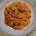 Risotto poivrons 3 couleurs et chorizo