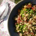 Salade de petits pois à la coriandre, mimolette[...]
