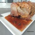 Rôti de porc,sauce miel moutarde