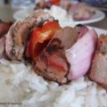 Brochettes de porc moutarde et érable