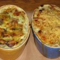 Gratin de ravioles à la fondue de poireaux,[...]