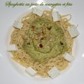 Spaghettis au pesto de courgette et feta