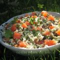 Salade de riz, lentilles, petits pois et[...]